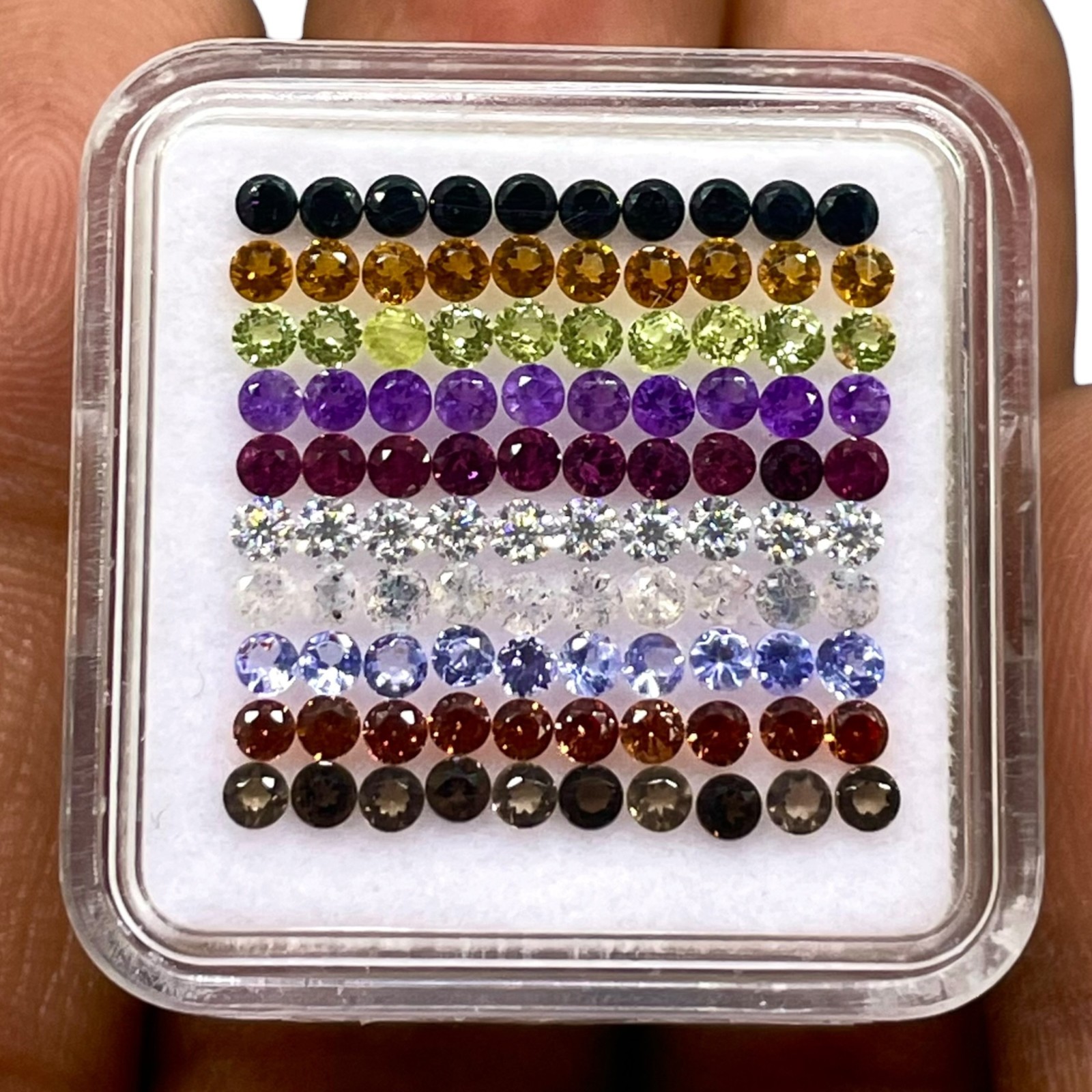 100 Pcs Natural Multi Gemstones 2mm Round Calibrated Cut Loose Gemstones Lot