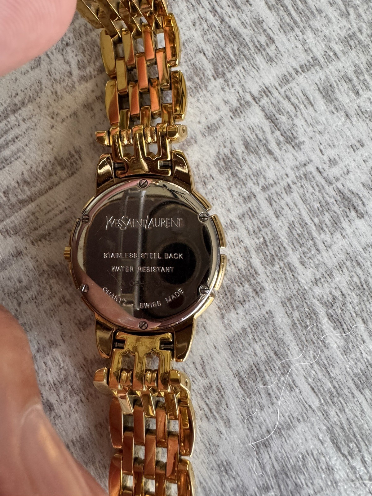 vintage Yves Saint Laurent Gold Plated Quartz 32mm Ladies Watch