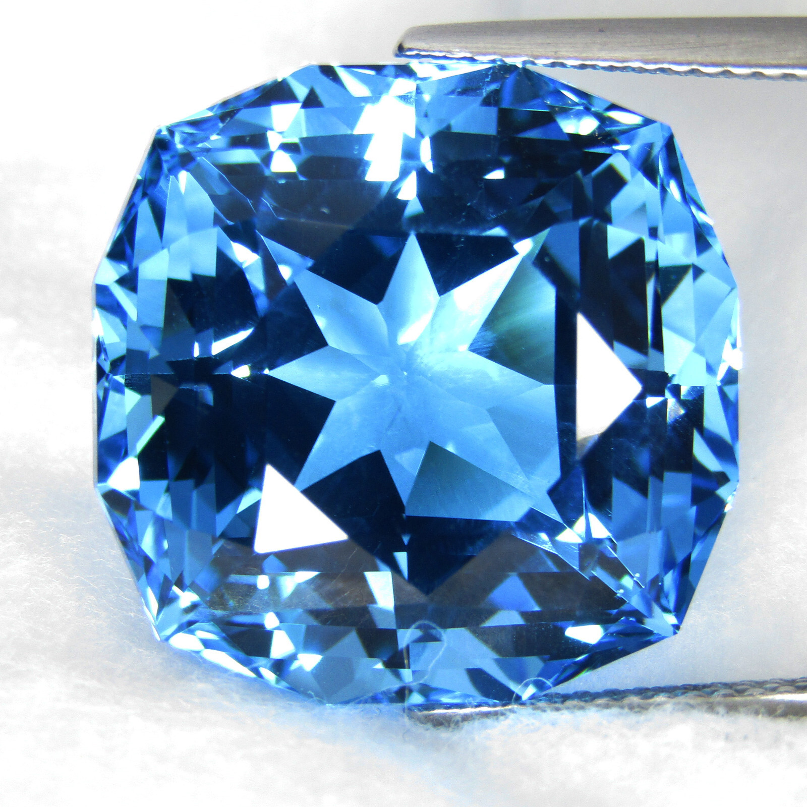 36.22Cts Miraculous Natural Swiss Blue Topaz Cushion Precision Cut Loose Gem