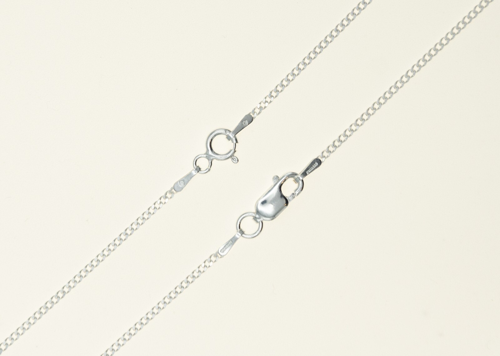 1.5mm ITALY 925 Sterling Silver CURB Chain Necklace