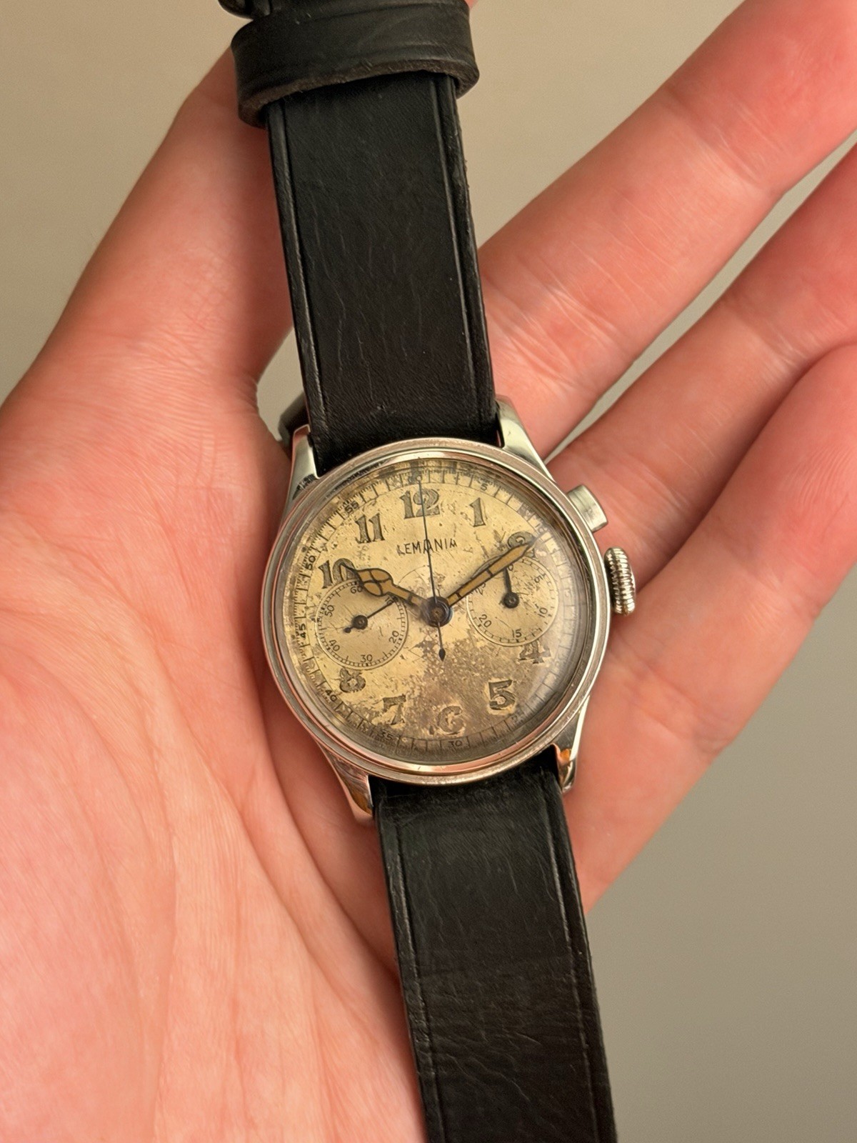 Rare Vintage Lemania CH13 Monopusher Chronograph – Serviced – See Description