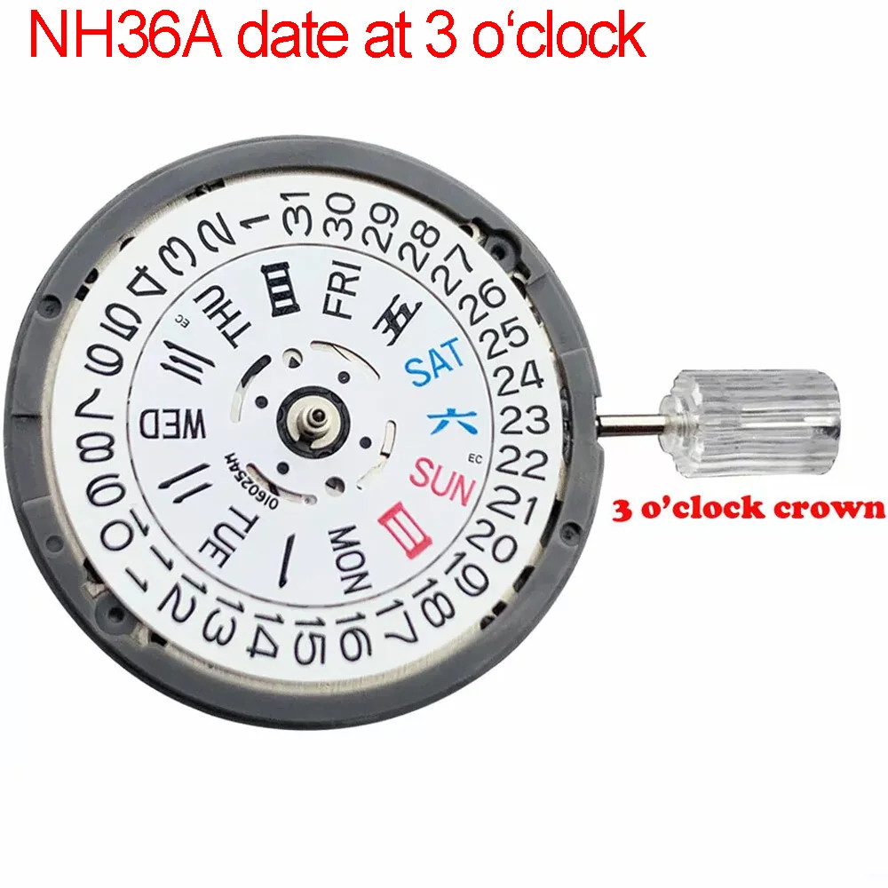 TMI Japan NH35 NH05 Automatic Mechanical Movement Day Date Set High Accuracy
