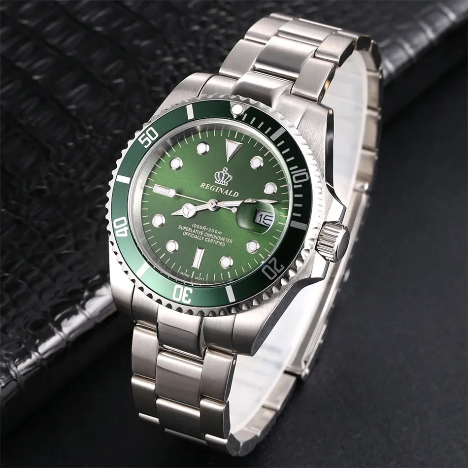 Men’s Sport Watch Rotatable Bezel GMT Sapphire Date Stainless Steel reloj hombre