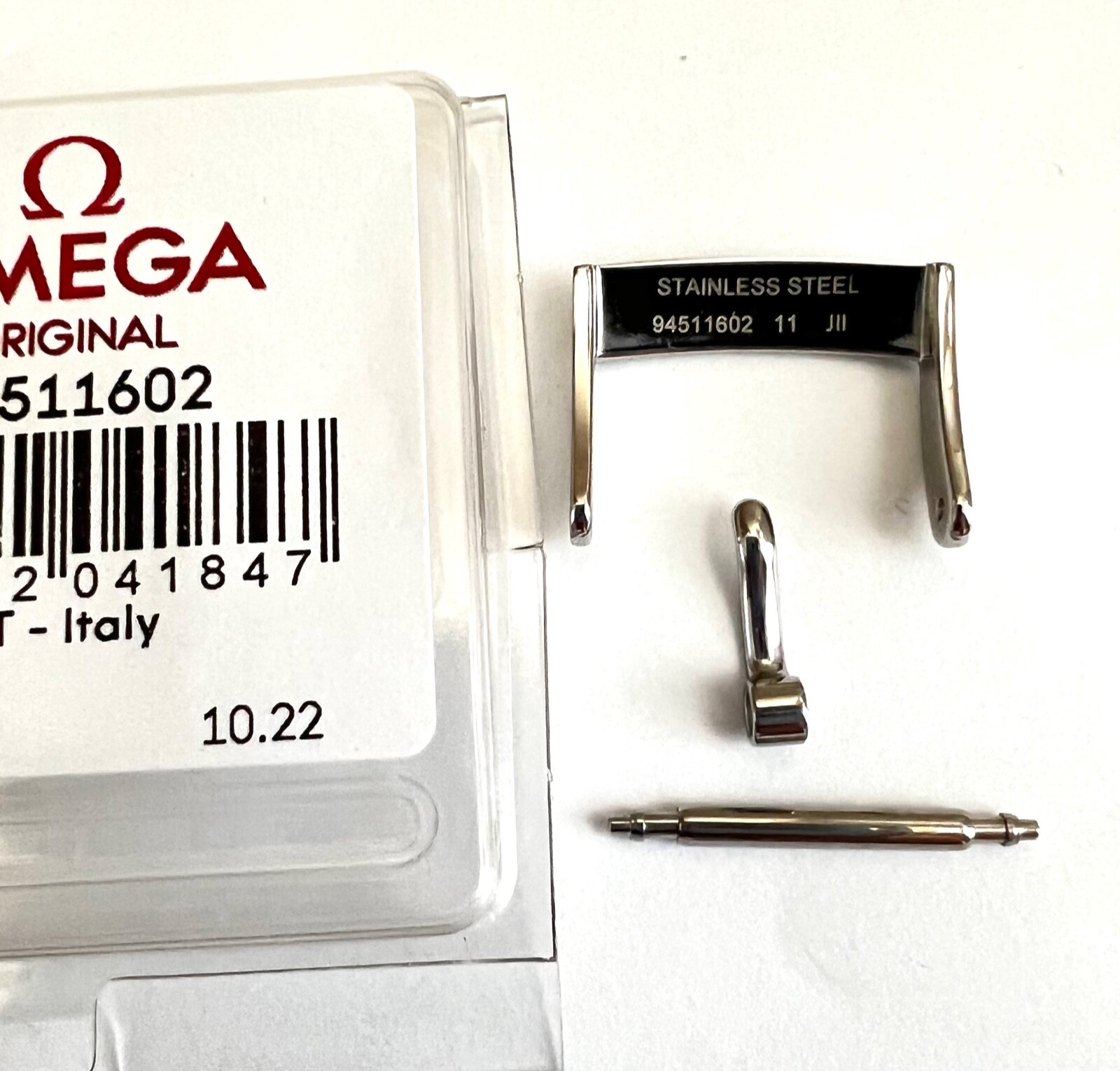 ORIGINAL OMEGA 16mm POLISHED Silver CLASP #94511602 For 16mm Strap at Buckle End