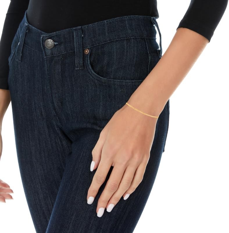 Floreo 10k Yellow Gold 1.2mm Solid Anchor Mariner Mirror Chain Bracelet, 7 Inch