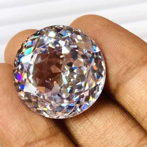 100 Ct+ Flawless Natural Combodian White Huge Zircon Round Cut Loose Gemstone