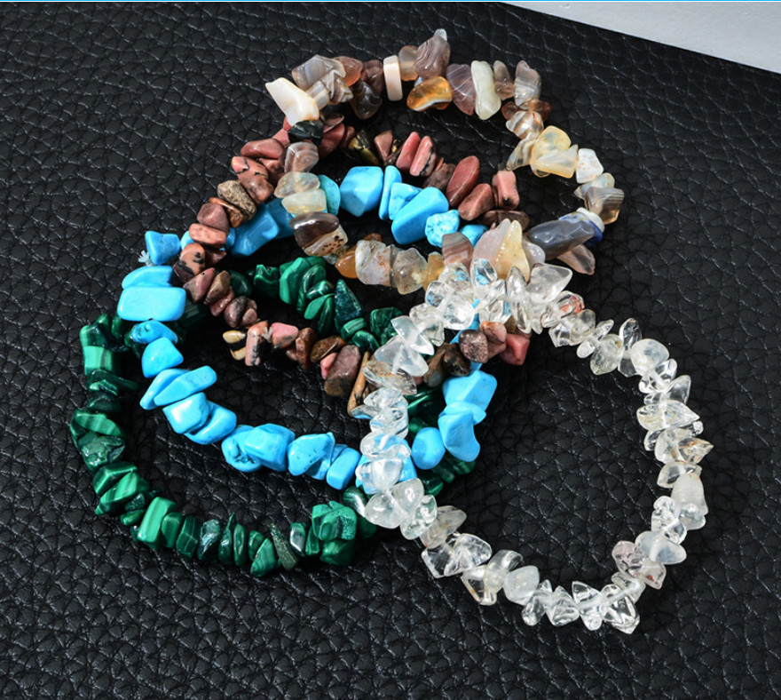 Natural Gemstone 5-8mm Chip Beads Stretchy Bracelet Reiki Chakra Fashion Jewelry