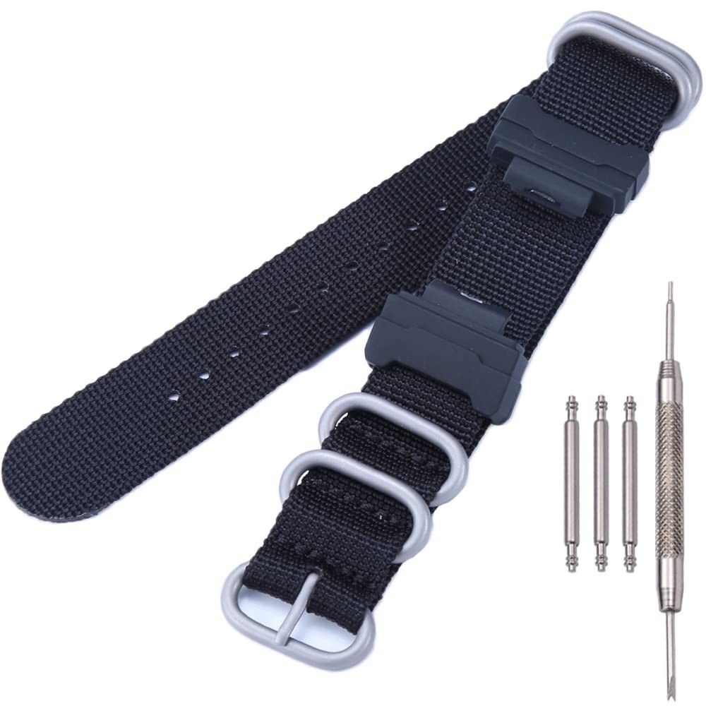 16mm Nylon Watch Strap with Adapters – Replacement Band for Casio Series Watches