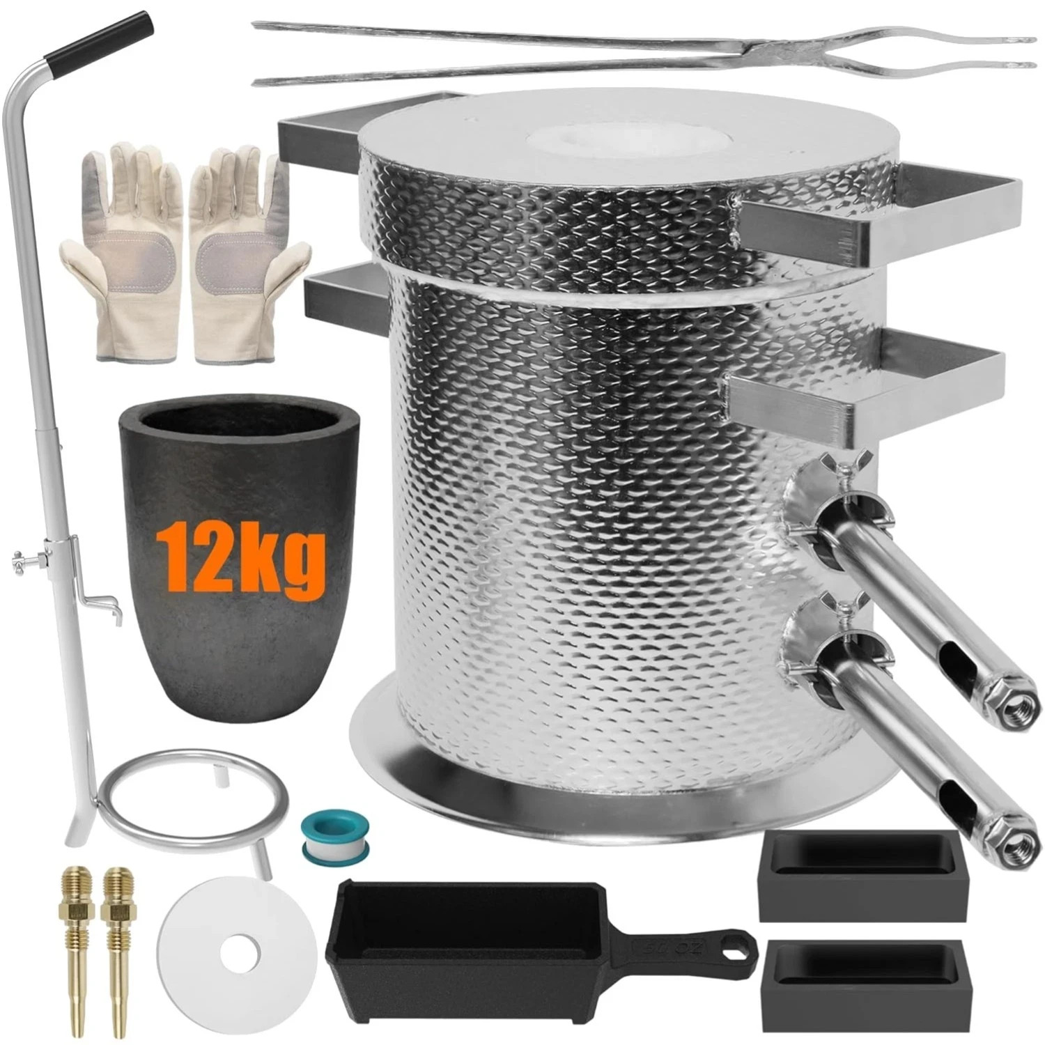 MMasters 12KG Stainless Steel Propane Melting Furnace Kit, 12kg Silicon Carbi…
