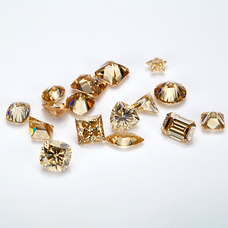 Champagne 0.5-3ct Multiple Shapes Moissanite Loose GRA VVS1 Wholesale Price