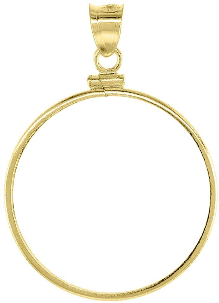 Sterling Silver & Gold Filled Half Dollar Bezel Screw Top 30mm Coin Edge 2 Color