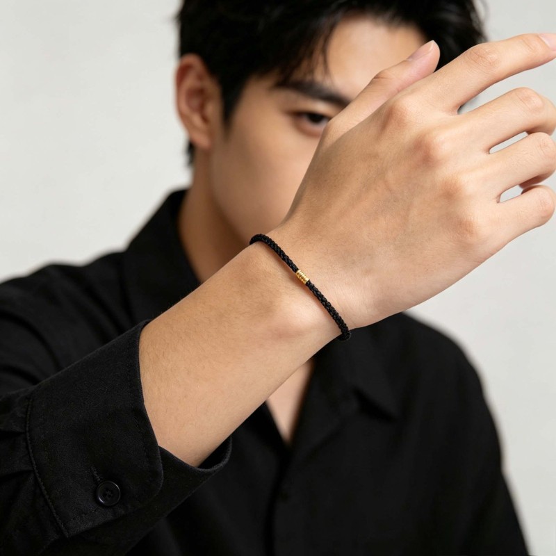 Black Woven Bracelet Couples Bangle Valentine’s Day Gift Brings Good Luck