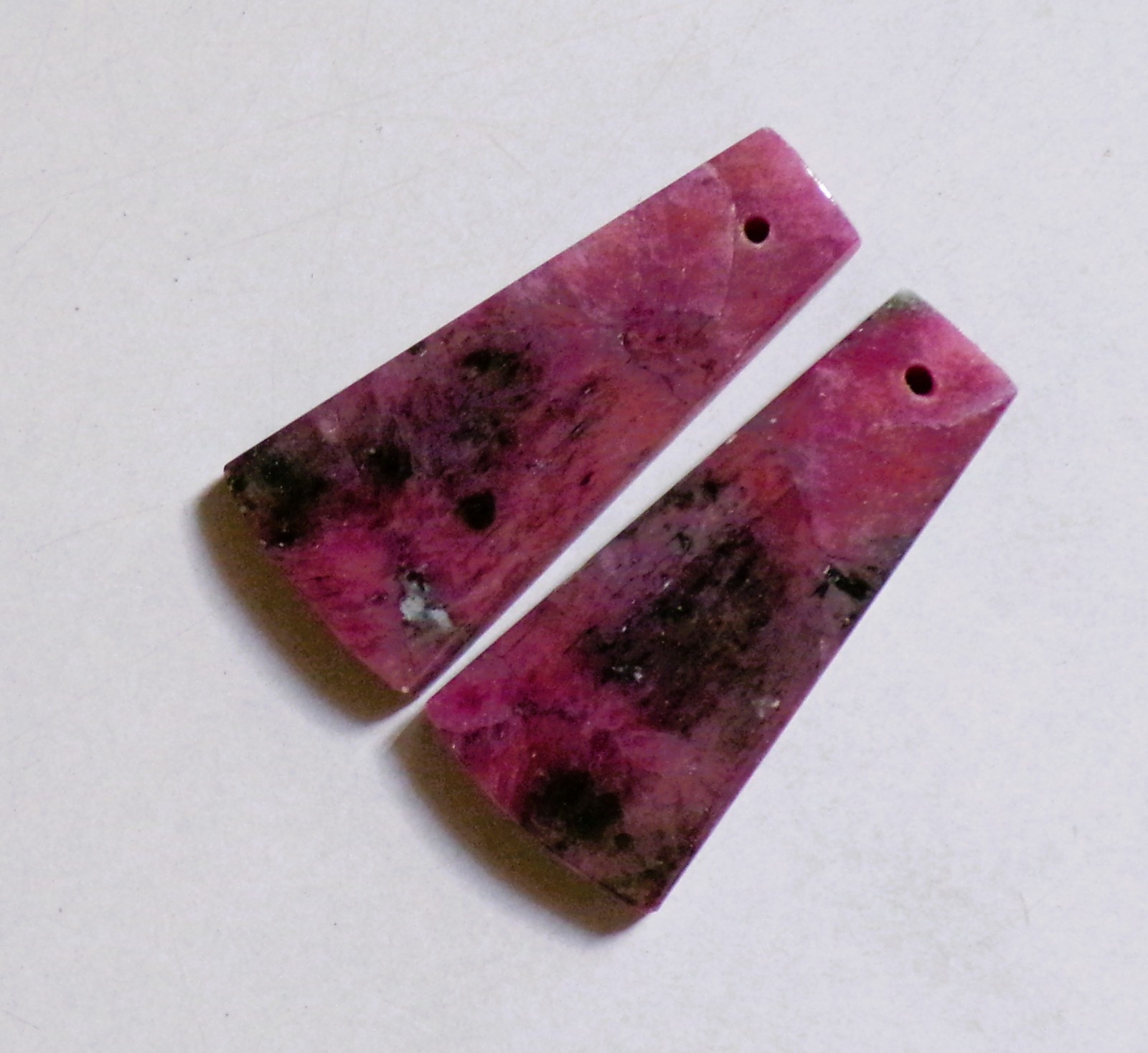 49.60 Cts Natural Ruby Zoisite Drilled Cabochon Match Pair Gemstone 33X15MM D154