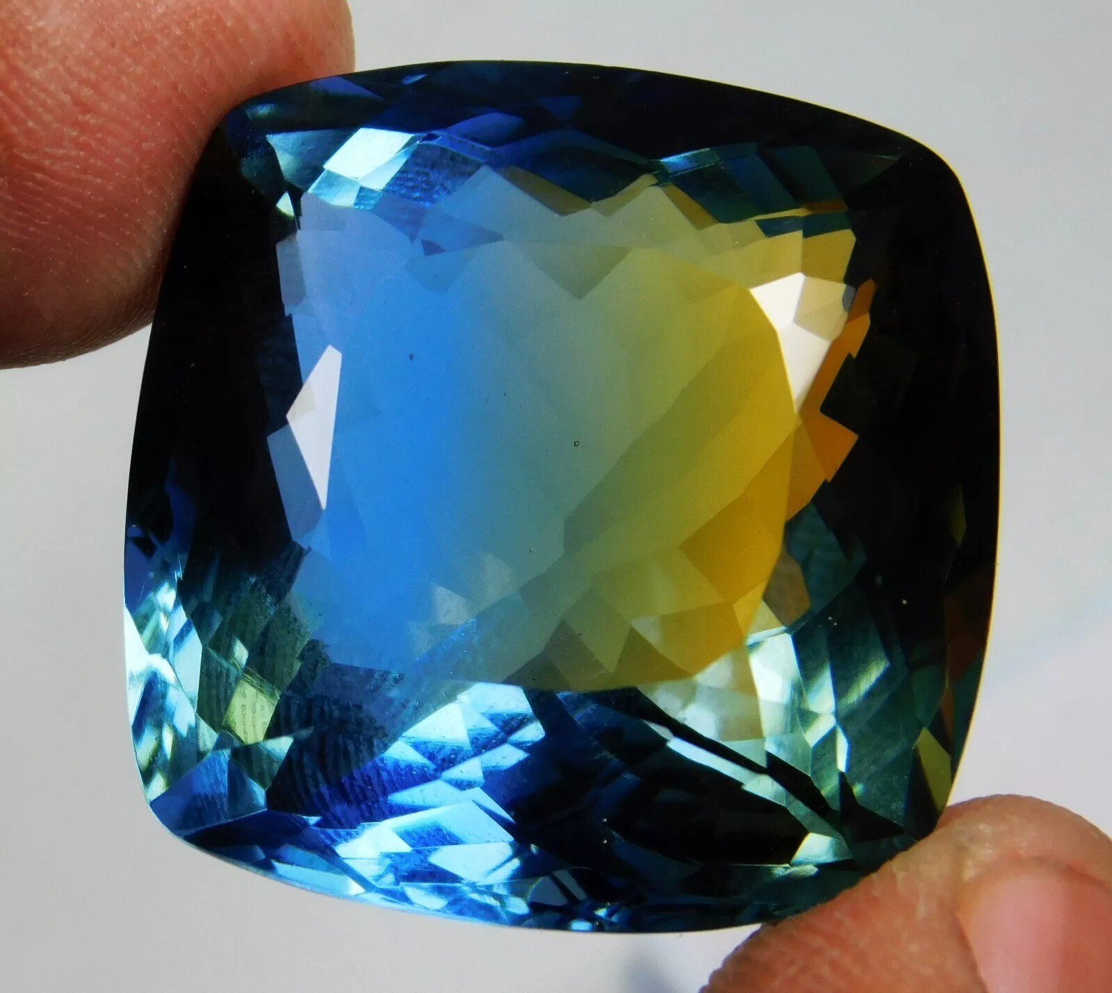 Tourmaline Bi-Color Cushion Cut Natural 58-60 Ct Loose EGL Certified Gemstone