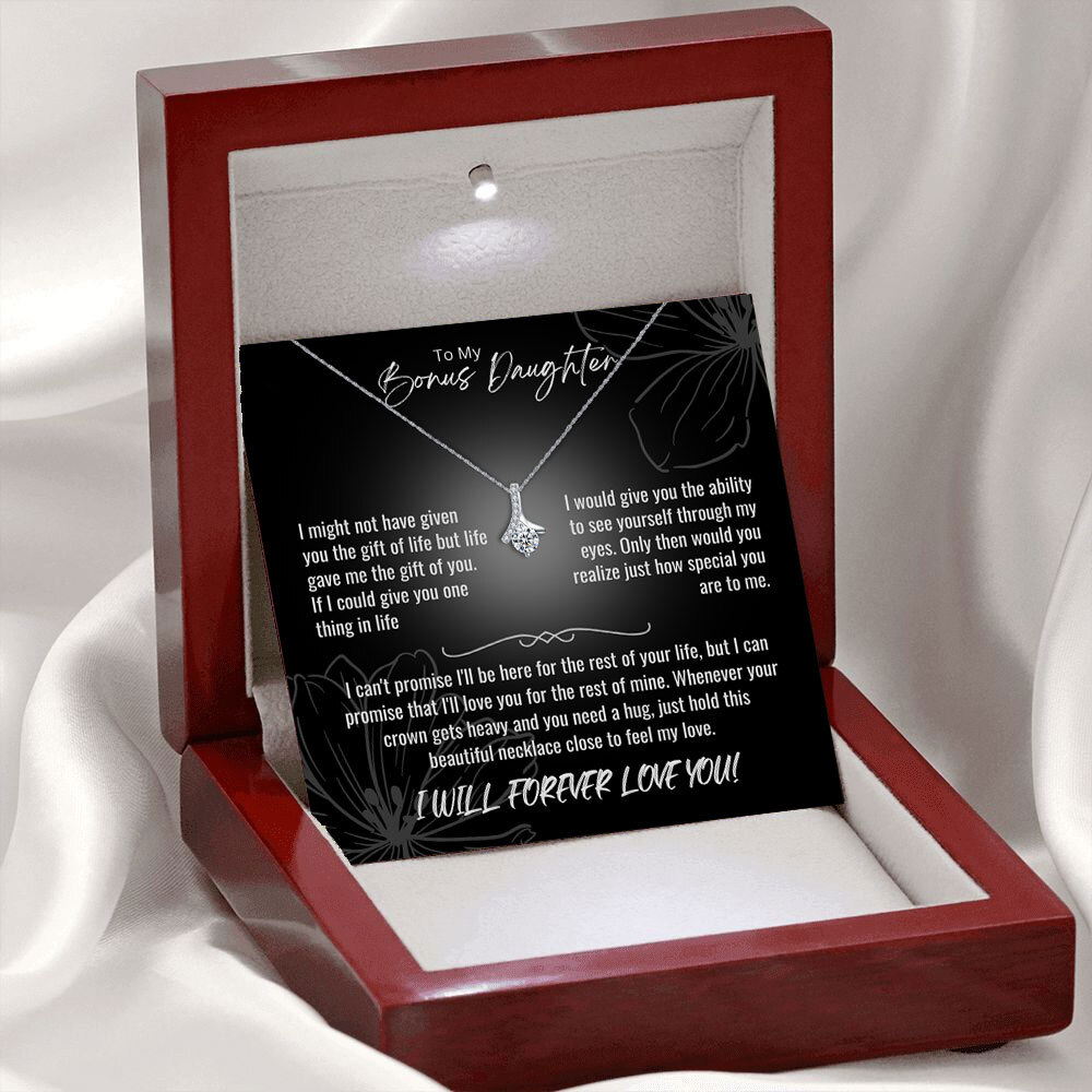 To My Bonus Daughter Necklace, Gift for Bonus Daughter, Step Daughter Birthday