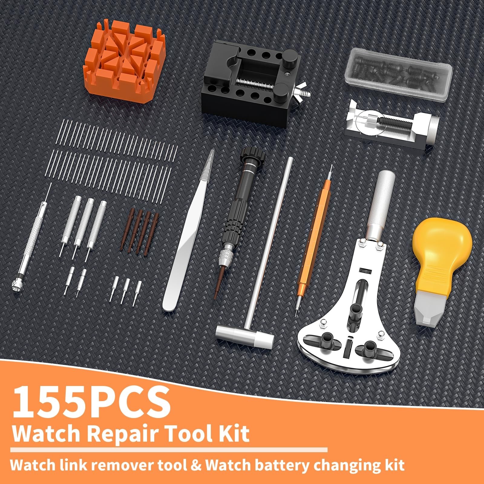 Watch Link Removal Kit & Repair Tools Set, Case Opener, Battery Replacement, Car