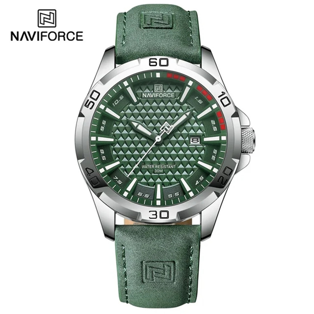 NAVIFORCE Men Quartz Watch Leather Watch Gifts Simple Dial Male Sport Wristwatch