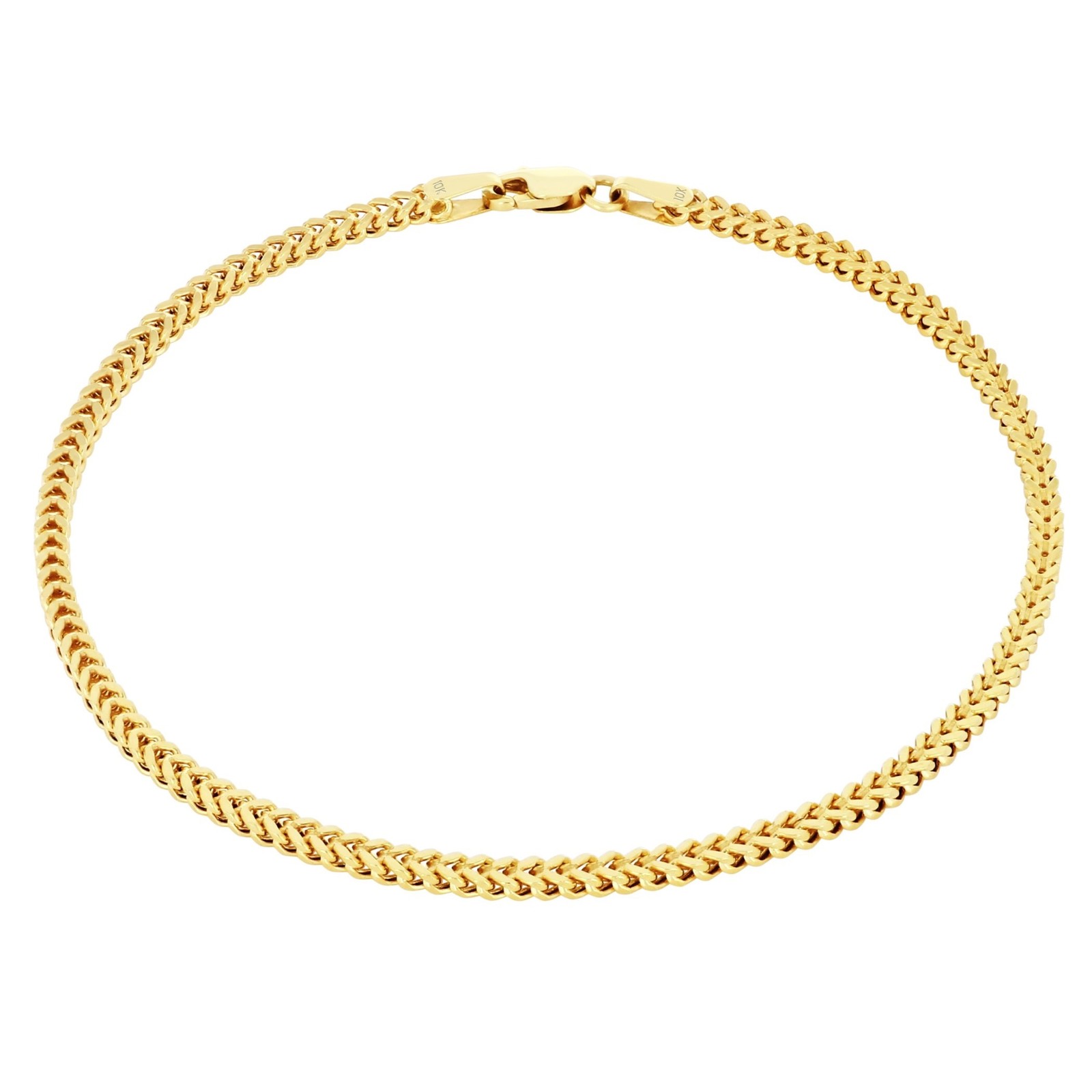 10k Yellow Gold 1.5mm-6mm Franco Box Bracelet Chain Men Women 7″ 7.5″ 8″ 8.5″ 9″