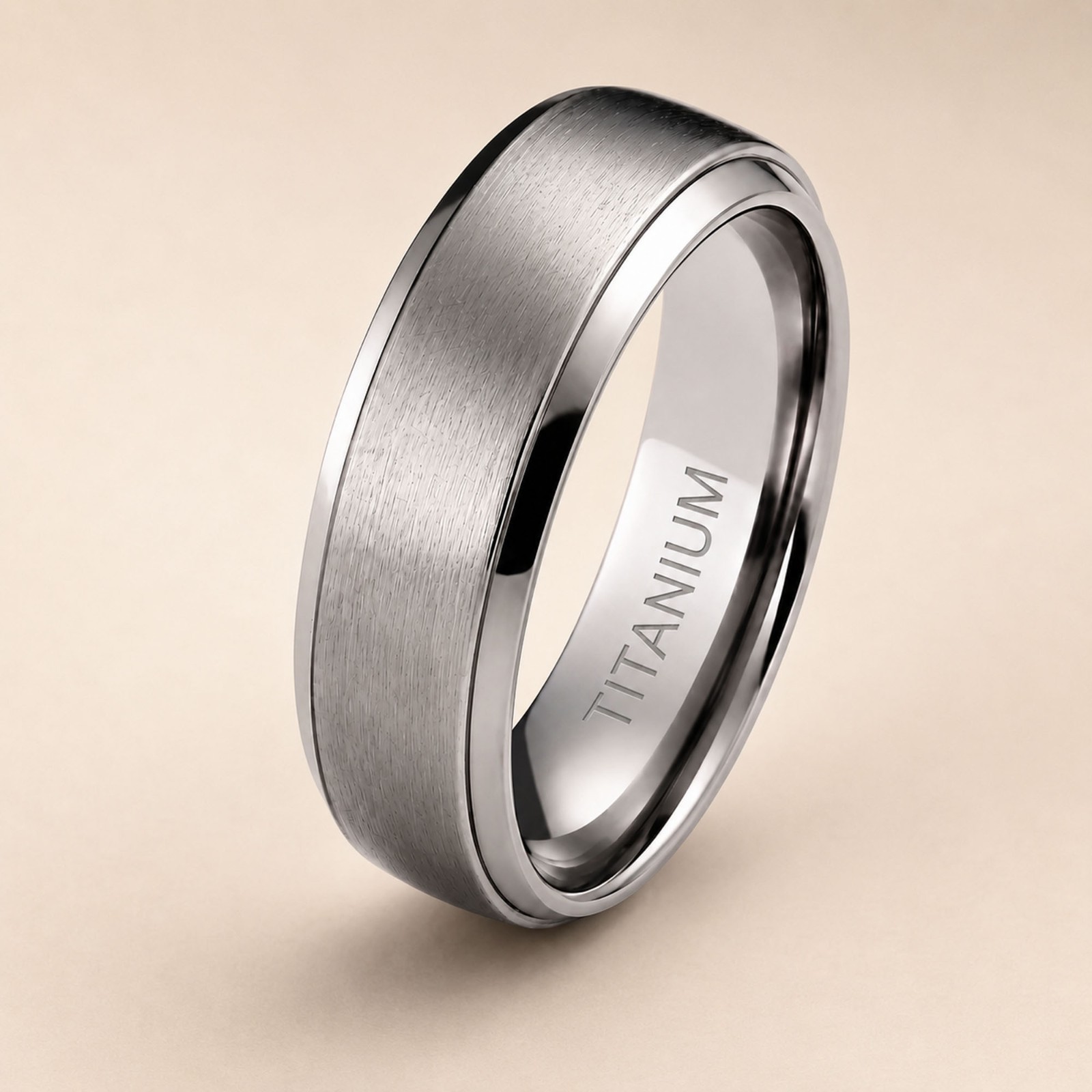 Titanium Ring for Couple Domed and Brushed Free Engraving Titanium Band SZ 5-12