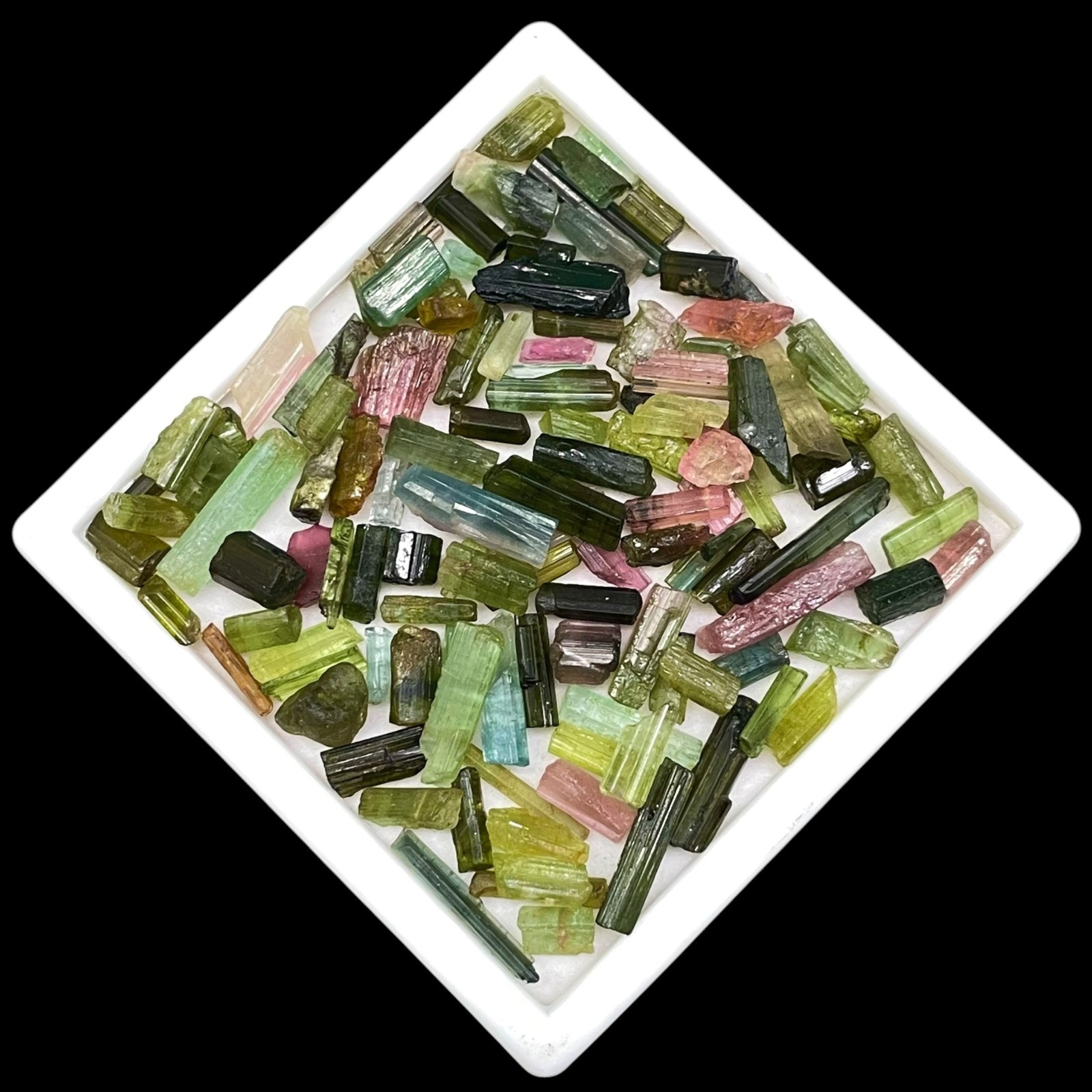 120 Pcs Natural Tourmaline 4-15mm Multi Color Rough Stick Loose Gemstones Lot