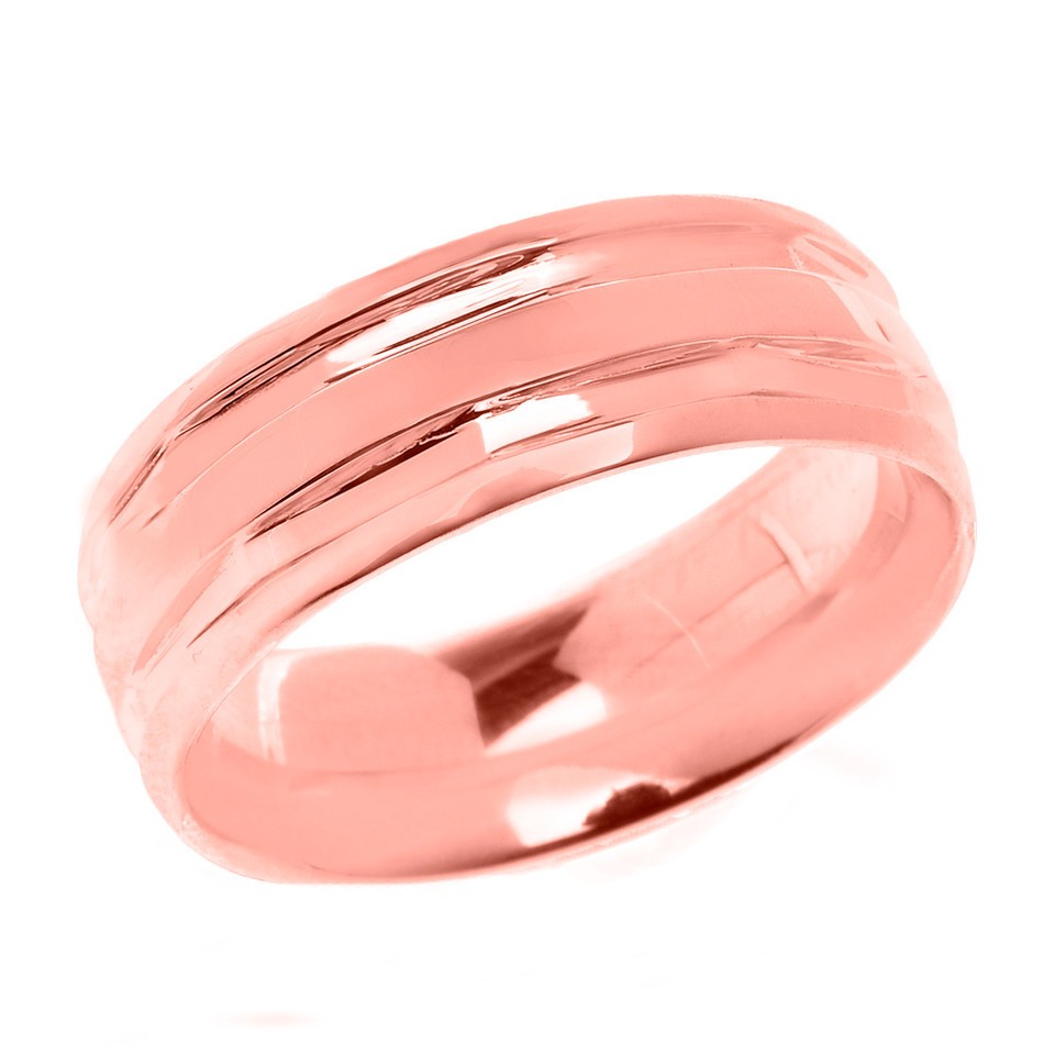 Gold Comfort Fit Modern Wedding Band (Available in Yellow/Rose/White Gold)