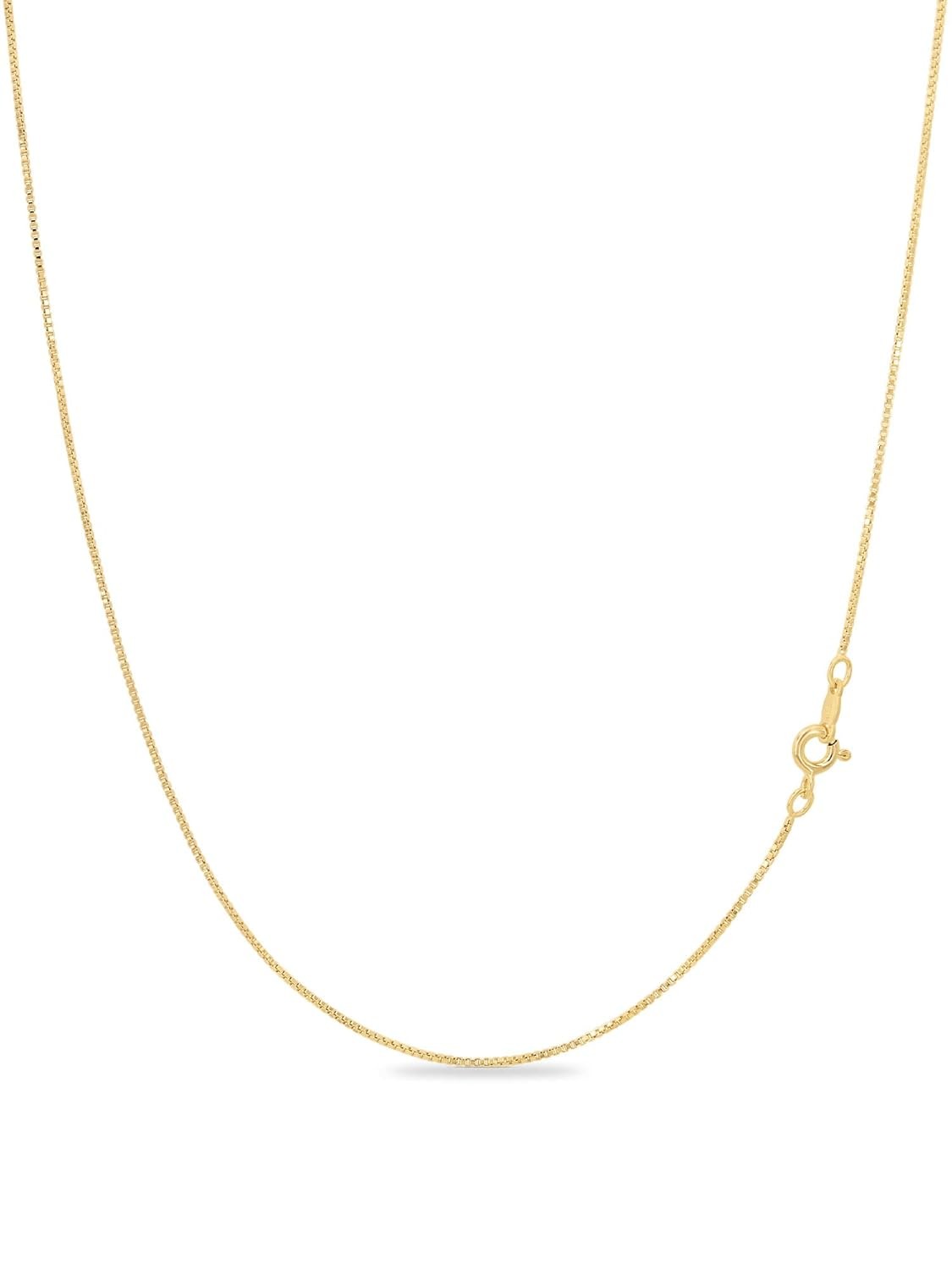 KEZEF 18k Gold Over Sterling Silver 1mm Box Chain Necklace Made in Italy | Sterl