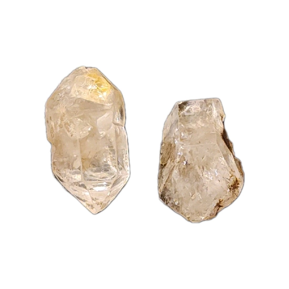 Herkimer Diamonds Quartz Crystal Set Of 2-83cts, 16.5g Jewelry Pieces NY Dug