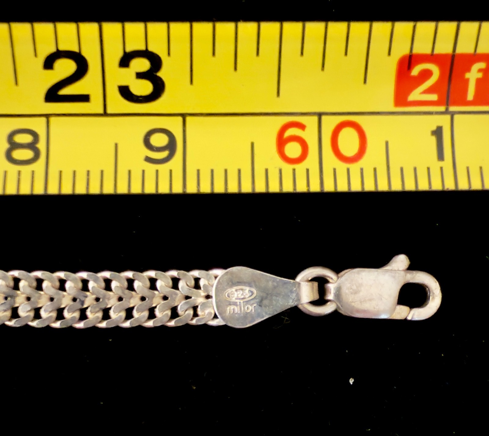 Vtg Milor Italy 925 Sterling Silver Double Link Curb Chain Necklace 24″ 11.21g