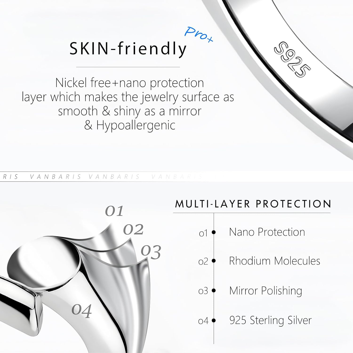 Sterling Silver Necklace Extenders for Women Silver Chain Extension Bracelet Ext