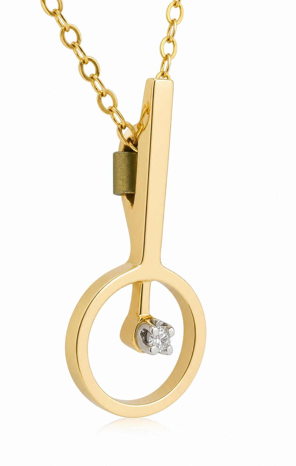 GENUINE DIAMOND SOLITAIRE PENDANT SOLID 14K YELLOW GOLD – New With Tag