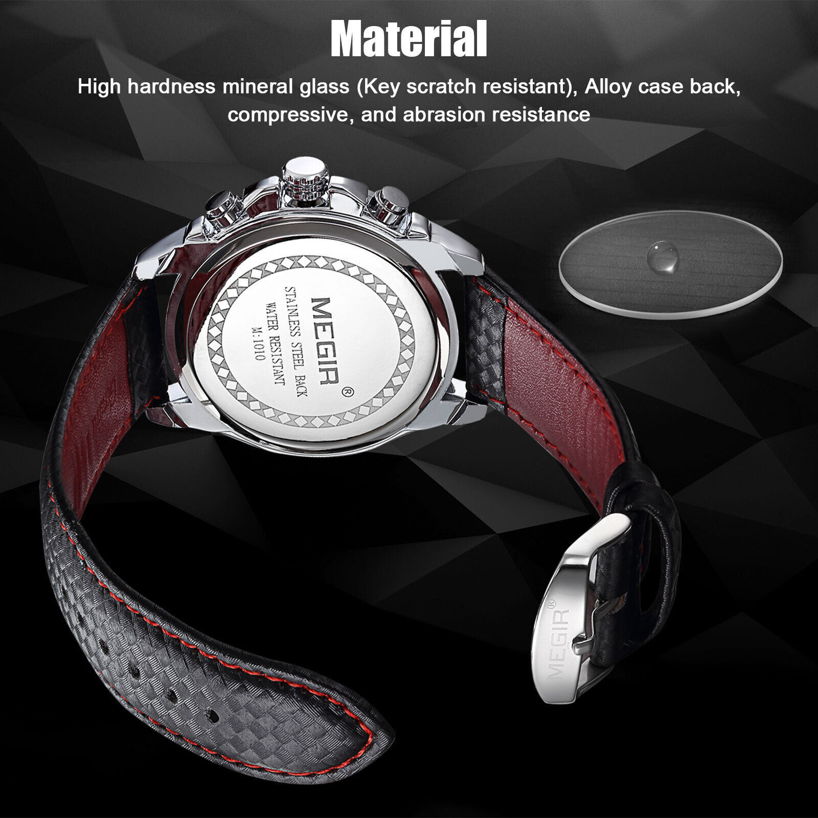 MEGIR Men’s Quartz Stainless Steel Analog Waterproof Sports Military Wrist Watch