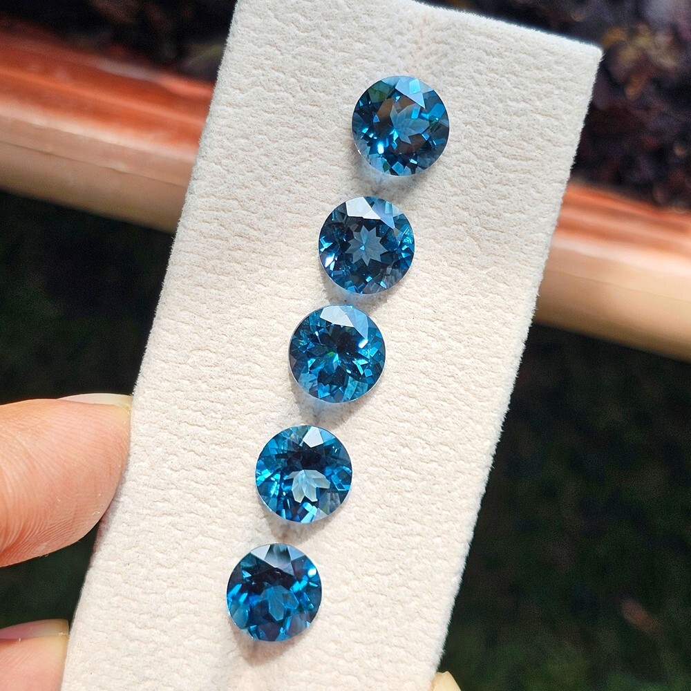 ROUND 10mm Wholesale Lot AAA Natural Gem Brazil London Blue Topaz VVS Quality