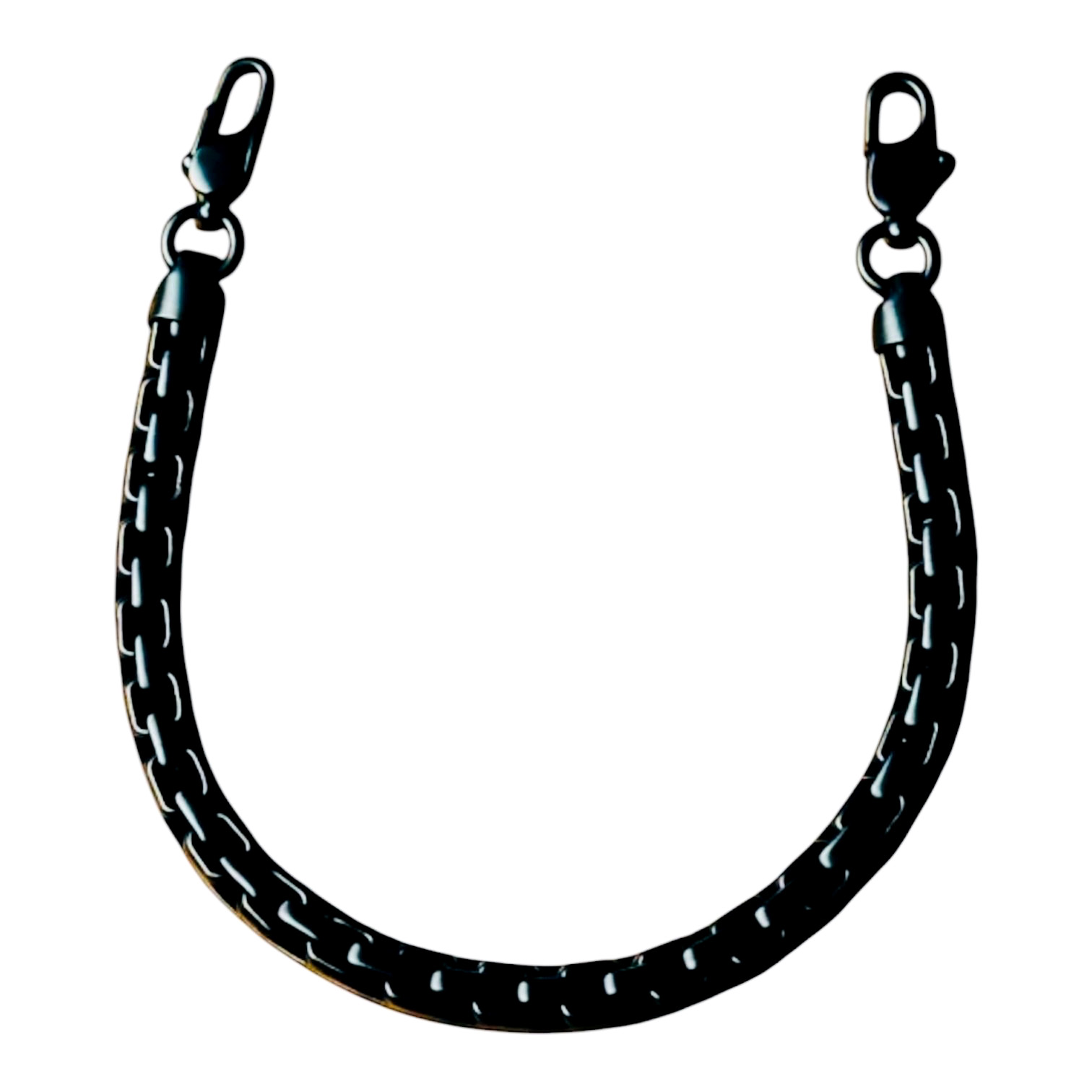 Bandmax Men’s Black Stainless Steel Chain Link Bracelet Lobster Clasp NWOT