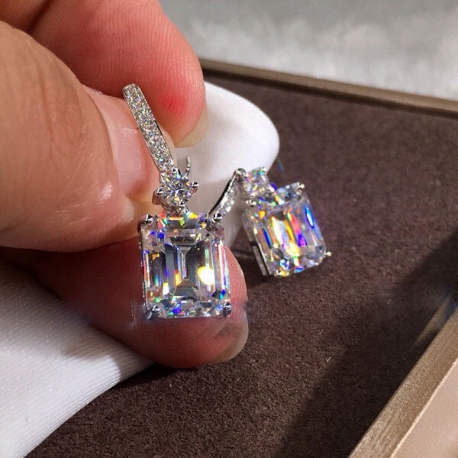 Elegant 925 Silver Filled Earring Women Zircon Wedding Jewelry Gift A41