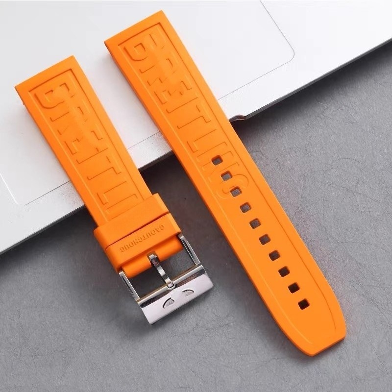 22mm 24mm For BREITLING BLUE RUBBER WATCH BAND STRAP AVENGER PRO DIVER