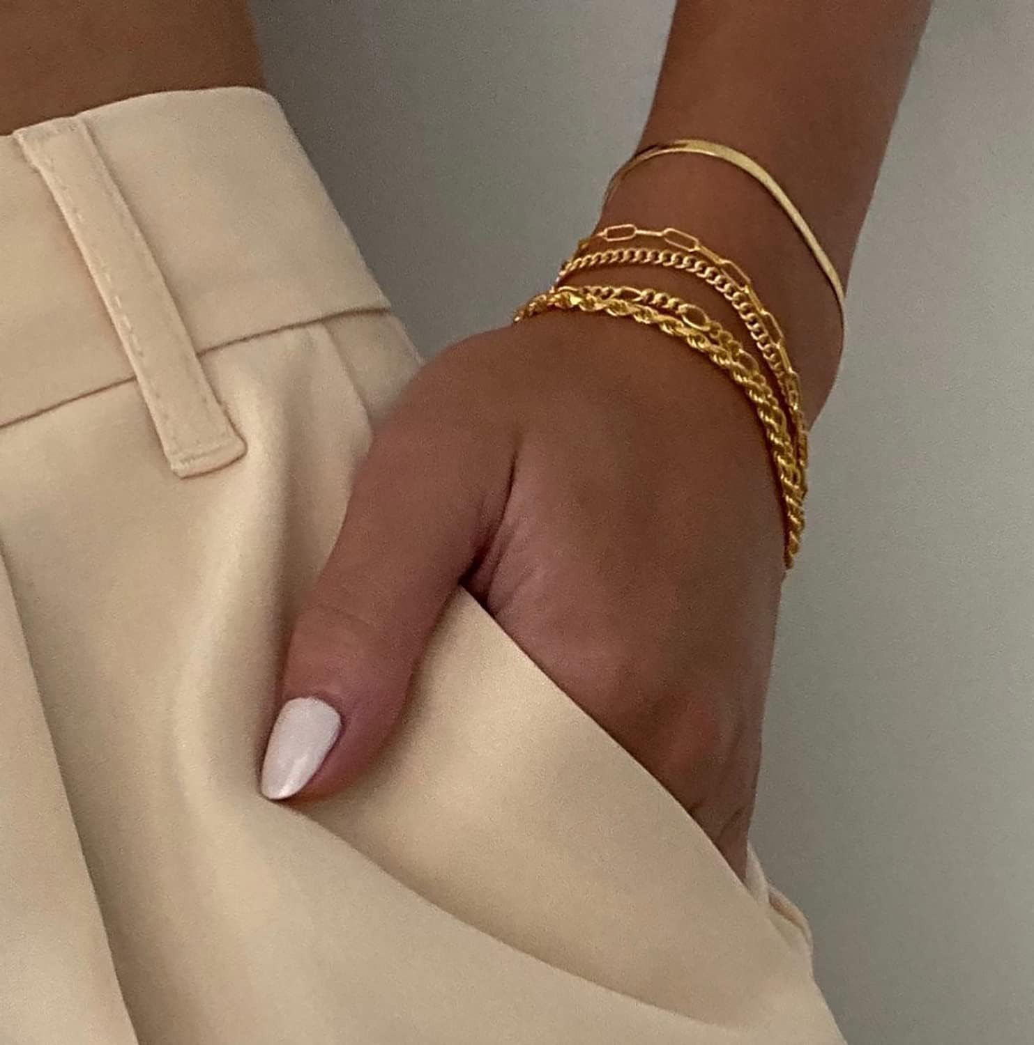 Gold Bracelets for Women Waterproof 14K Real Gold Jewelry Sets for Women Trendy