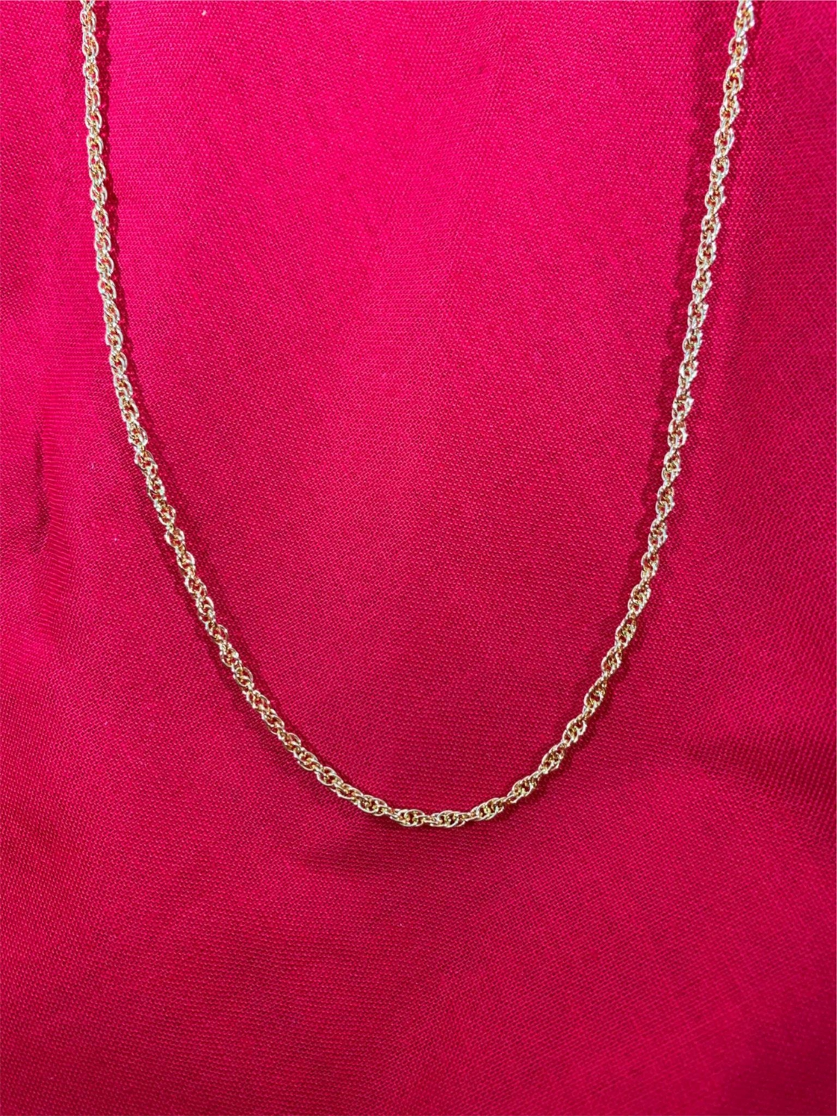 20 INCH 14KT GOLD PLATED ROPE CHAIN NECKLACE- USA SELLER