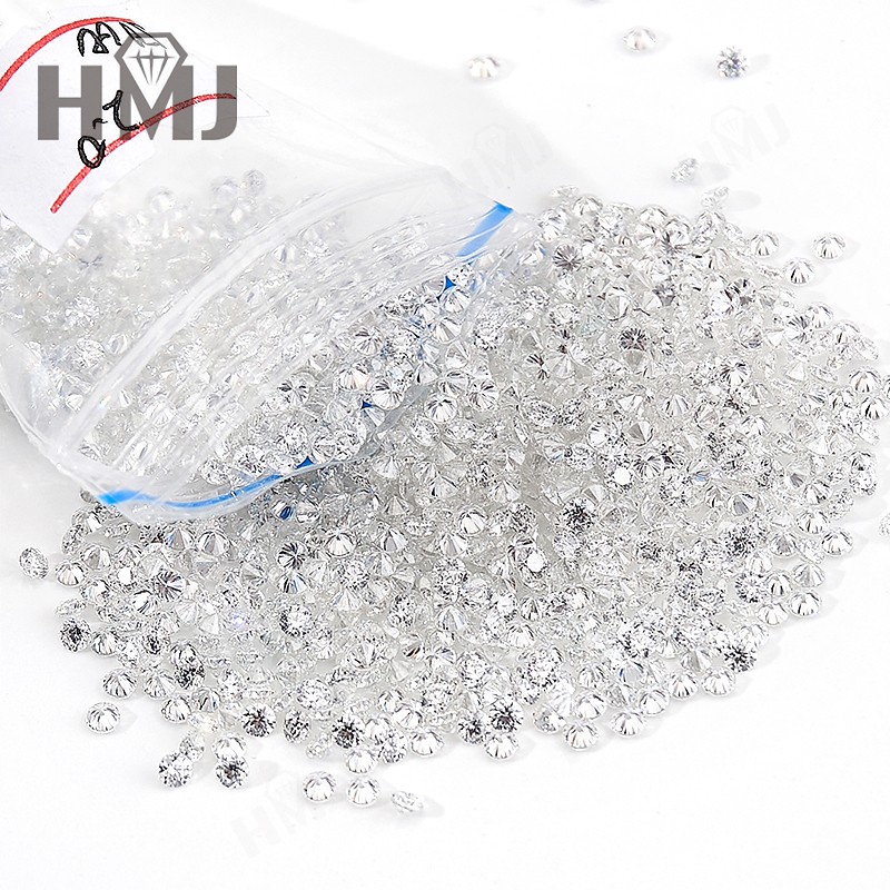 0.7~3MM Melee Round Moissanite Stone D White VVS Loose Gemstone For Earring Ring