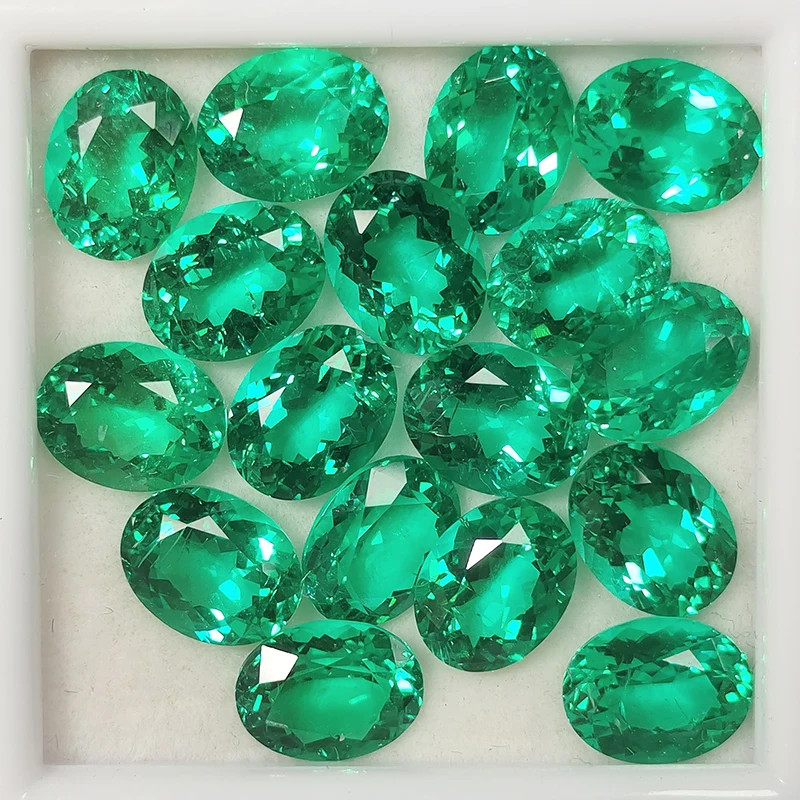 Lab Grown Columbia Emeralds 0.5-5ct Oval Cut Gemstone VVS1 for Jewelry AGL