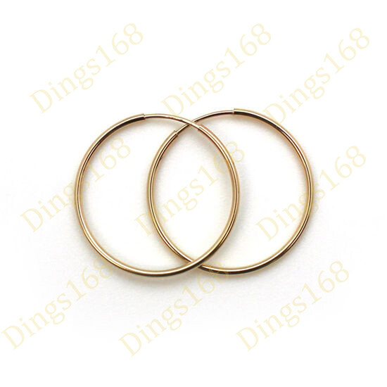 Real 18K Yellow Gold Filled Tarnish-Free 12mm Small Endless Huggie Hoop Earrings