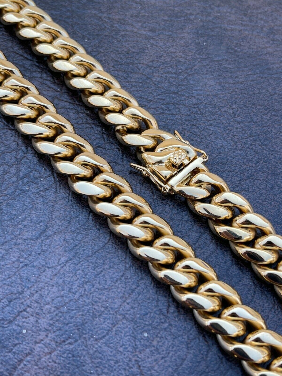 Mens Real Miami Cuban Link Chain 18k Gold Plated Stainless Steel 30″ WHOLESALE