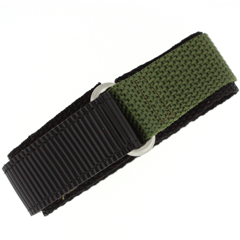 Hook Loop Watch Band Straps Nylon Sports Waterproof Black Navy Green Brn 16-22m