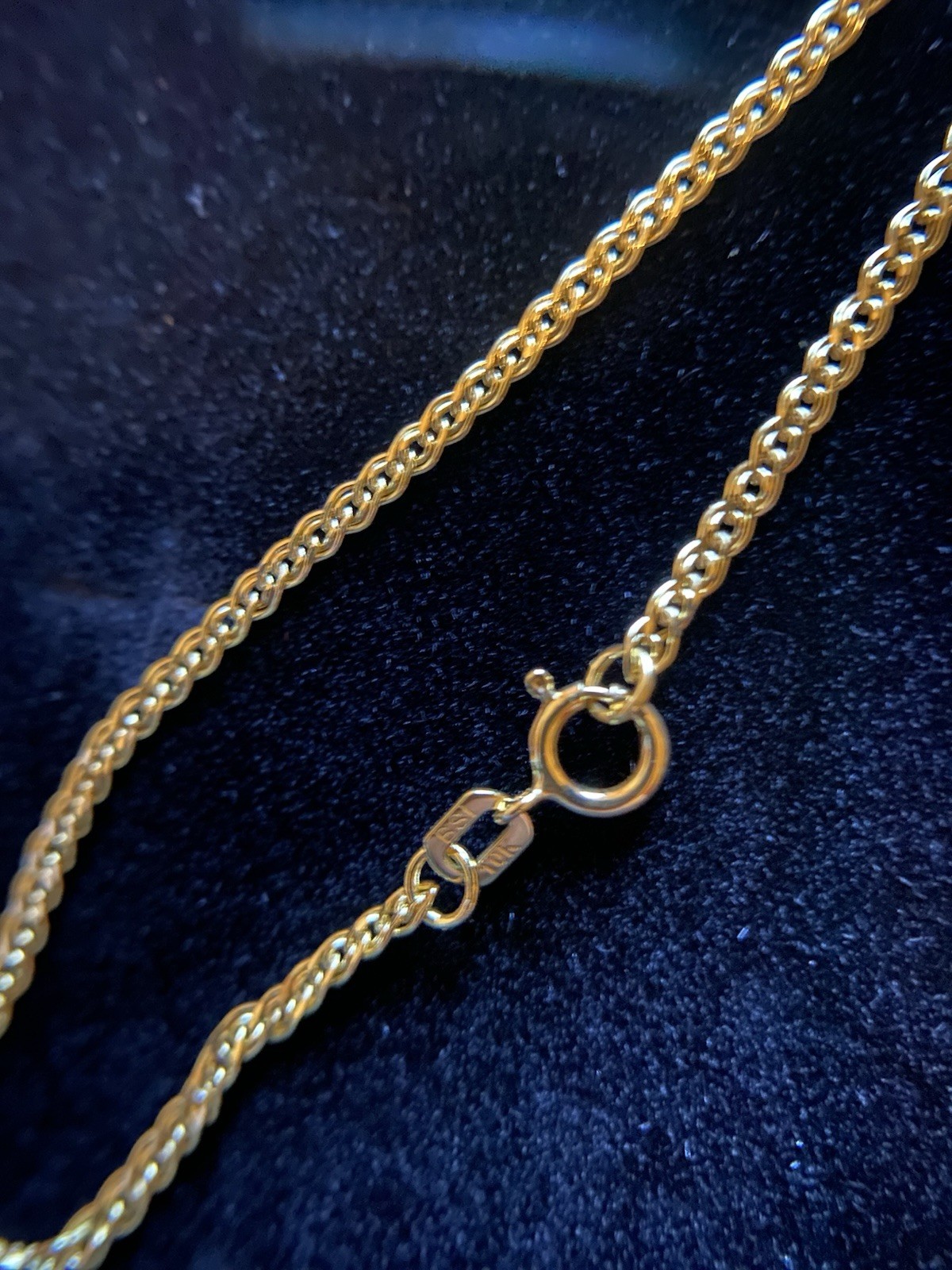 10K Gold Solid Double Curb Link Chain 6.5 Inch Bracelet 1.8mm