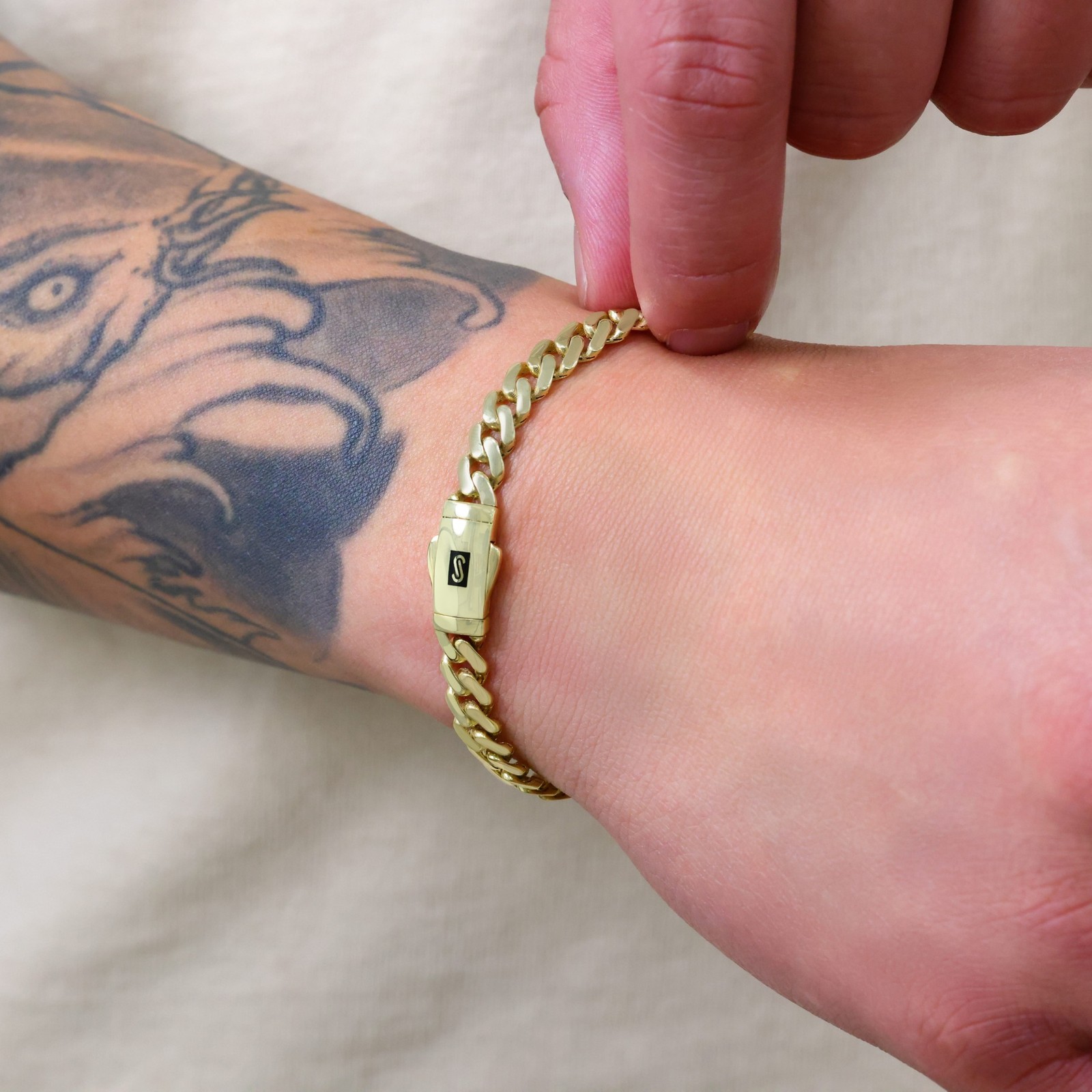 10K Yellow Gold Miami Cuban 6mm Monaco Chain Bracelet Mens Womens 6″ 7″ 8″ 9″