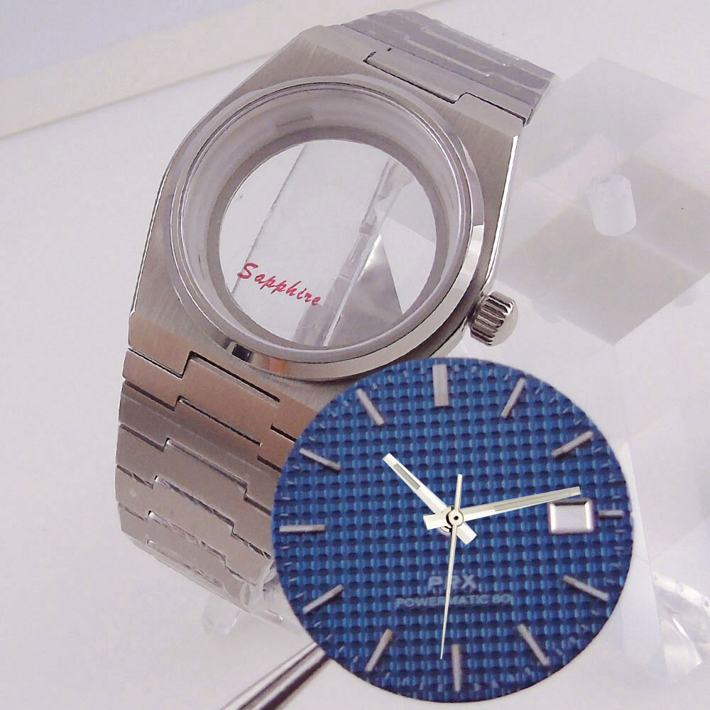 40mm Steel Watch Case Sapphire For Super Player Mod Prx Case Dial Fit NH35 NH36