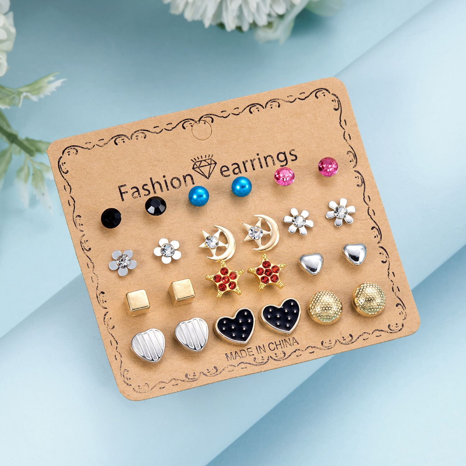 84 Pairs Fashion Alloy Stud Earrings Set for Women – Elegant and Lovely