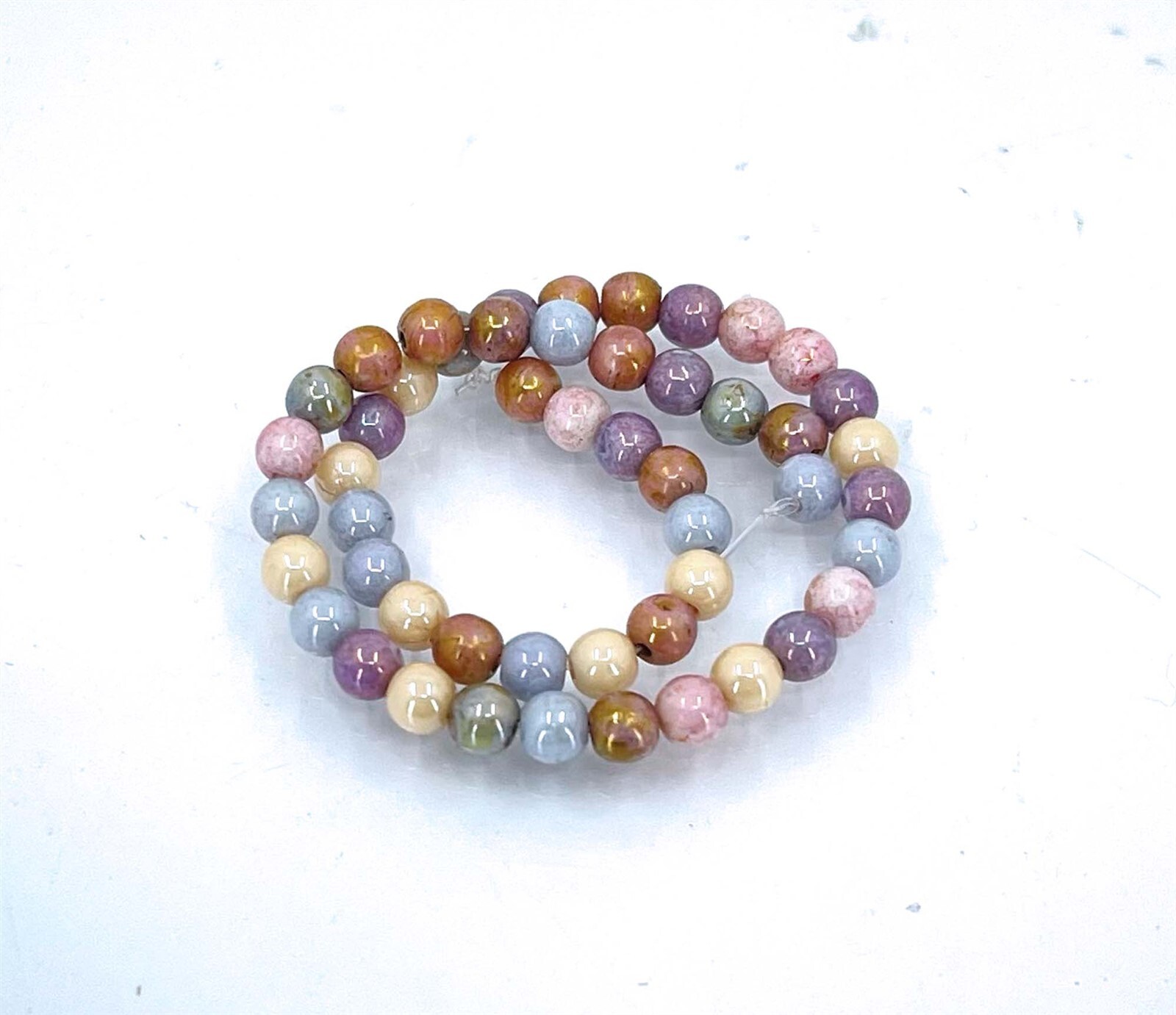 50 Czech Glass Round Beads – Opaque Luster Mix 4mm
