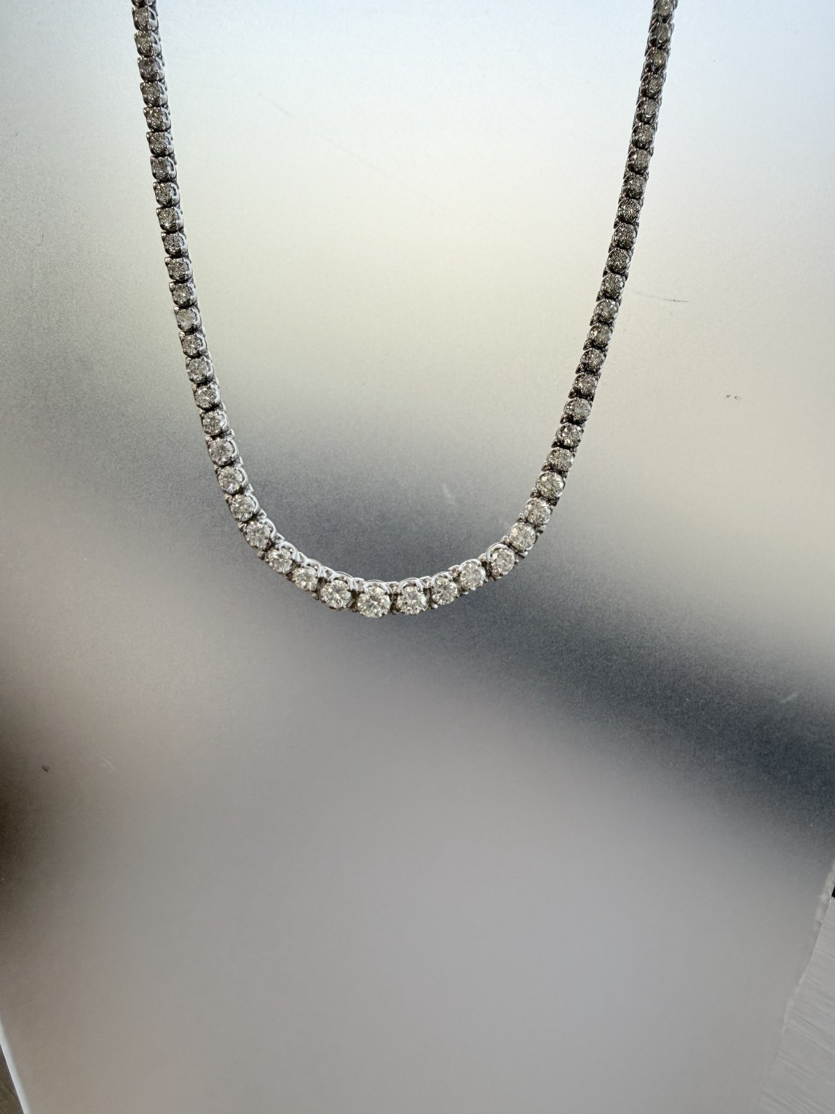 15.50 CTW Natural Diamond Tennis Necklace 14K White Gold G-H Color VS2 17 Inches