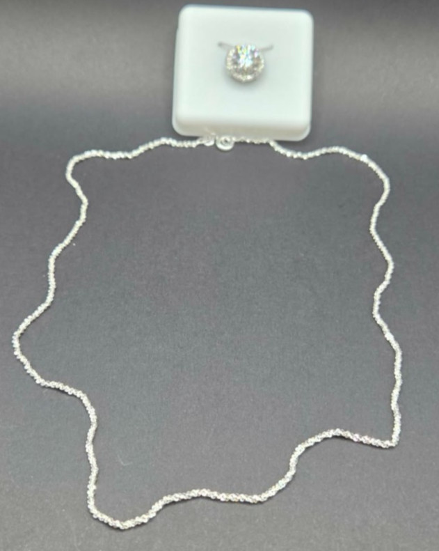 2.0 CT Round Cut Moissanite Pendant Necklace 925 Silver Made in Italy