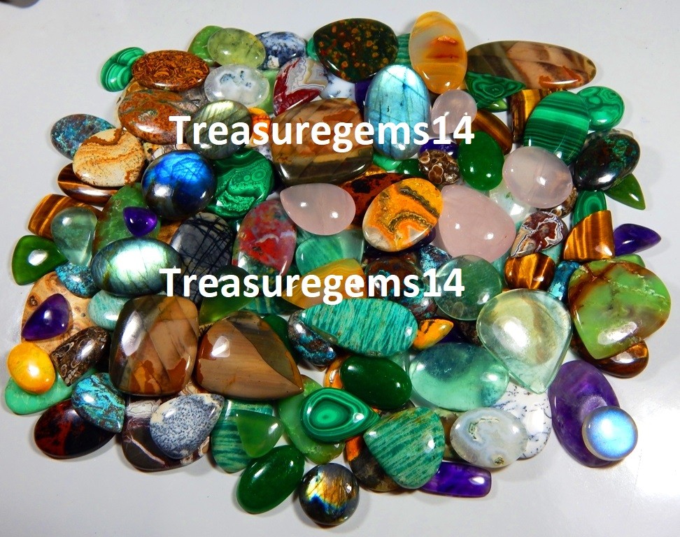 All Kind Semi Precious Loose Gemstone 250 Crt Wholesale Lot Natural Mix Cabochon